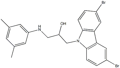 1-(3,6-dibromo-9H-carbazol-9-yl)-3-(3,5-dimethylanilino)-2-propanol 化学構造式