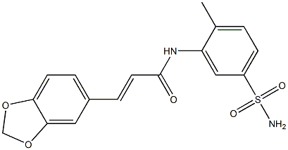 N-[5-(aminosulfonyl)-2-methylphenyl]-3-(1,3-benzodioxol-5-yl)acrylamide 结构式
