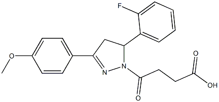 4-[5-(2-fluorophenyl)-3-(4-methoxyphenyl)-4,5-dihydro-1H-pyrazol-1-yl]-4-oxobutanoic acid,,结构式