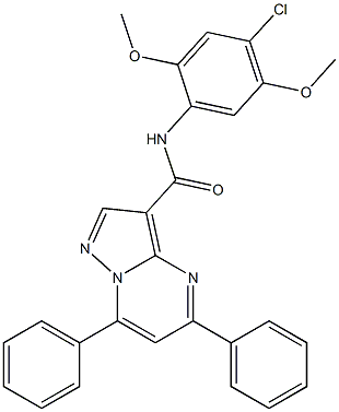 N-(4-chloro-2,5-dimethoxyphenyl)-5,7-diphenylpyrazolo[1,5-a]pyrimidine-3-carboxamide Struktur