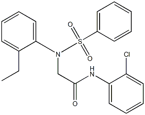 N-(2-chlorophenyl)-2-[2-ethyl(phenylsulfonyl)anilino]acetamide 结构式