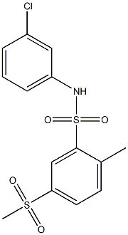 N-(3-chlorophenyl)-2-methyl-5-(methylsulfonyl)benzenesulfonamide|