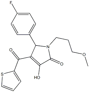 5-(4-fluorophenyl)-3-hydroxy-1-(3-methoxypropyl)-4-(thien-2-ylcarbonyl)-1,5-dihydro-2H-pyrrol-2-one Struktur