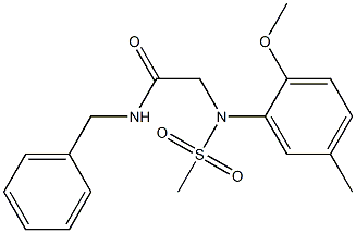 N-benzyl-2-[2-methoxy-5-methyl(methylsulfonyl)anilino]acetamide Structure