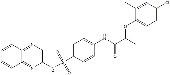 2-(4-chloro-2-methylphenoxy)-N-{4-[(2-quinoxalinylamino)sulfonyl]phenyl}propanamide Struktur