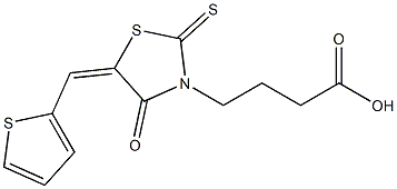 4-[4-oxo-5-(2-thienylmethylene)-2-thioxo-1,3-thiazolidin-3-yl]butanoic acid,,结构式
