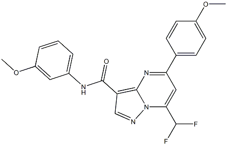 7-(difluoromethyl)-N-(3-methoxyphenyl)-5-(4-methoxyphenyl)pyrazolo[1,5-a]pyrimidine-3-carboxamide 化学構造式