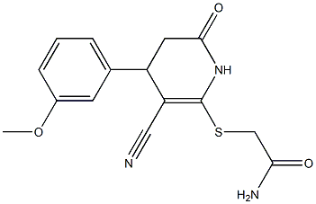 2-{[3-cyano-4-(3-methoxyphenyl)-6-oxo-1,4,5,6-tetrahydro-2-pyridinyl]sulfanyl}acetamide