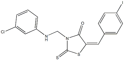 3-[(3-chloroanilino)methyl]-5-(4-iodobenzylidene)-2-thioxo-1,3-thiazolidin-4-one|