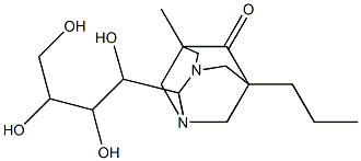 5-methyl-7-propyl-2-(1,2,3,4-tetrahydroxybutyl)-1,3-diazatricyclo[3.3.1.1~3,7~]decan-6-one Structure