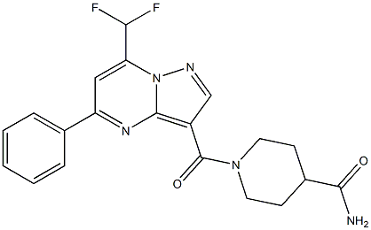 1-{[7-(difluoromethyl)-5-phenylpyrazolo[1,5-a]pyrimidin-3-yl]carbonyl}-4-piperidinecarboxamide Structure