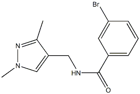 3-bromo-N-[(1,3-dimethyl-1H-pyrazol-4-yl)methyl]benzamide Structure