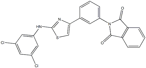 2-{3-[2-(3,5-dichloroanilino)-1,3-thiazol-4-yl]phenyl}-1H-isoindole-1,3(2H)-dione 化学構造式