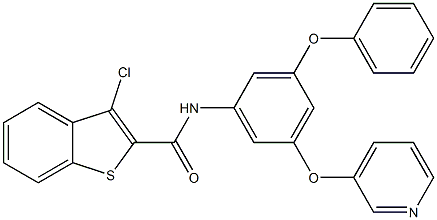 3-chloro-N-[3-phenoxy-5-(3-pyridinyloxy)phenyl]-1-benzothiophene-2-carboxamide 结构式