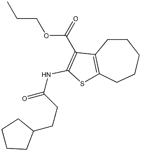 propyl 2-[(3-cyclopentylpropanoyl)amino]-5,6,7,8-tetrahydro-4H-cyclohepta[b]thiophene-3-carboxylate