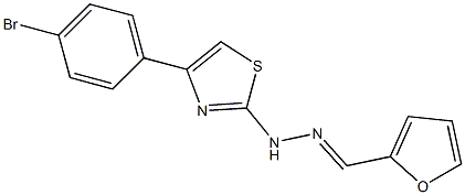 2-furaldehyde [4-(4-bromophenyl)-1,3-thiazol-2-yl]hydrazone 化学構造式