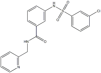 3-{[(3-chlorophenyl)sulfonyl]amino}-N-(2-pyridinylmethyl)benzamide Structure