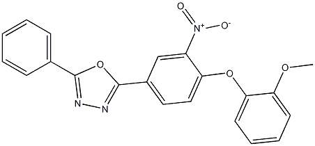 2-[3-nitro-4-(2-methoxyphenoxy)phenyl]-5-phenyl-1,3,4-oxadiazole 结构式