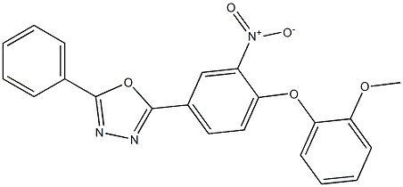 2-[3-nitro-4-(2-methoxyphenoxy)phenyl]-5-phenyl-1,3,4-oxadiazole,,结构式