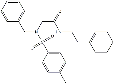 2-{benzyl[(4-methylphenyl)sulfonyl]amino}-N-(2-cyclohex-1-en-1-ylethyl)acetamide,,结构式