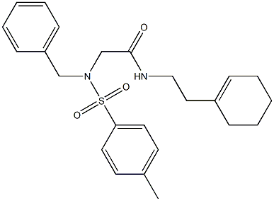 2-{benzyl[(4-methylphenyl)sulfonyl]amino}-N-(2-cyclohex-1-en-1-ylethyl)acetamide 化学構造式