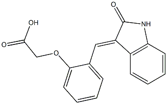 {2-[(2-oxo-1,2-dihydro-3H-indol-3-ylidene)methyl]phenoxy}acetic acid Structure