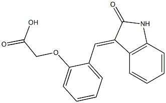 {2-[(2-oxo-1,2-dihydro-3H-indol-3-ylidene)methyl]phenoxy}acetic acid 结构式