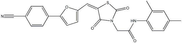 2-(5-{[5-(4-cyanophenyl)-2-furyl]methylene}-2,4-dioxo-1,3-thiazolidin-3-yl)-N-(2,4-dimethylphenyl)acetamide|