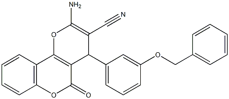 2-amino-4-[3-(benzyloxy)phenyl]-5-oxo-4H,5H-pyrano[3,2-c]chromene-3-carbonitrile|