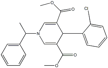 dimethyl 4-(2-chlorophenyl)-1-(1-phenylethyl)-1,4-dihydro-3,5-pyridinedicarboxylate,,结构式