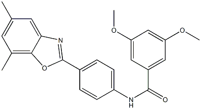 N-[4-(5,7-dimethyl-1,3-benzoxazol-2-yl)phenyl]-3,5-dimethoxybenzamide Struktur