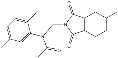 N-(2,5-dimethylphenyl)-N-[(5-methyl-1,3-dioxooctahydro-2H-isoindol-2-yl)methyl]acetamide 结构式