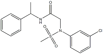 2-[3-chloro(methylsulfonyl)anilino]-N-(1-phenylethyl)acetamide 结构式