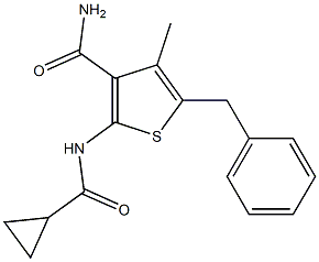 5-benzyl-2-[(cyclopropylcarbonyl)amino]-4-methylthiophene-3-carboxamide Structure