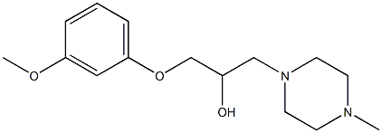 1-(3-methoxyphenoxy)-3-(4-methyl-1-piperazinyl)-2-propanol,,结构式