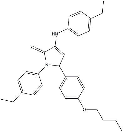 5-(4-butoxyphenyl)-3-(4-ethylanilino)-1-(4-ethylphenyl)-1,5-dihydro-2H-pyrrol-2-one Structure