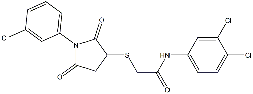 2-{[1-(3-chlorophenyl)-2,5-dioxo-3-pyrrolidinyl]sulfanyl}-N-(3,4-dichlorophenyl)acetamide