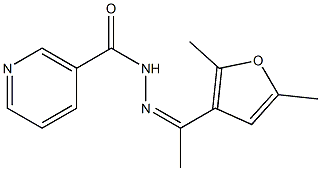 N'-[1-(2,5-dimethyl-3-furyl)ethylidene]nicotinohydrazide Structure