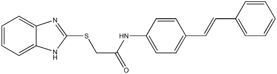 2-(1H-benzimidazol-2-ylsulfanyl)-N-[4-(2-phenylvinyl)phenyl]acetamide,,结构式