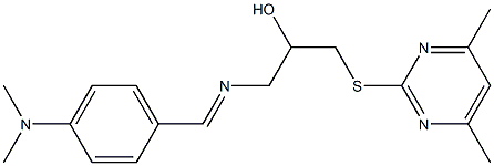 1-{[4-(dimethylamino)benzylidene]amino}-3-[(4,6-dimethyl-2-pyrimidinyl)sulfanyl]-2-propanol,,结构式