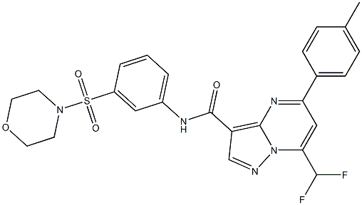 7-(difluoromethyl)-5-(4-methylphenyl)-N-[3-(4-morpholinylsulfonyl)phenyl]pyrazolo[1,5-a]pyrimidine-3-carboxamide,,结构式