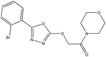 5-(2-bromophenyl)-1,3,4-oxadiazol-2-yl 2-(4-morpholinyl)-2-oxoethyl sulfide 化学構造式