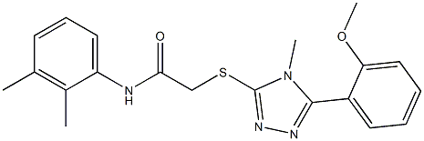 N-(2,3-dimethylphenyl)-2-({4-methyl-5-[2-(methyloxy)phenyl]-4H-1,2,4-triazol-3-yl}sulfanyl)acetamide 化学構造式