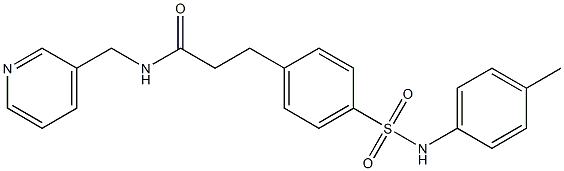 N-(3-pyridinylmethyl)-3-[4-(4-toluidinosulfonyl)phenyl]propanamide 化学構造式