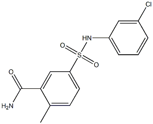 5-[(3-chloroanilino)sulfonyl]-2-methylbenzamide,,结构式