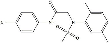 N-(4-chlorophenyl)-2-[2,5-dimethyl(methylsulfonyl)anilino]acetamide Struktur