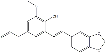 4-allyl-2-[2-(1,3-benzodioxol-5-yl)vinyl]-6-methoxyphenol Struktur