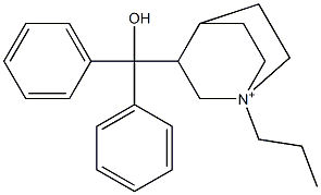 3-[hydroxy(diphenyl)methyl]-1-propyl-1-azoniabicyclo[2.2.2]octane Struktur