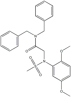 N,N-dibenzyl-2-[2,5-dimethoxy(methylsulfonyl)anilino]acetamide,,结构式