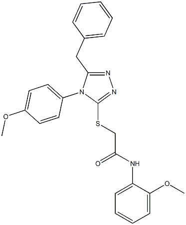 2-{[5-benzyl-4-(4-methoxyphenyl)-4H-1,2,4-triazol-3-yl]sulfanyl}-N-(2-methoxyphenyl)acetamide Structure